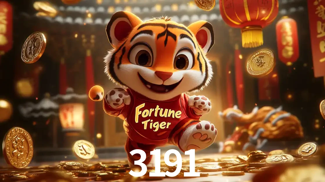 O alegre personagem do Fortune Tiger correndo sobre um caminho de moedas de ouro, simbolizando os grandes prêmios e a diversão do popular jogo de slot do 3191.