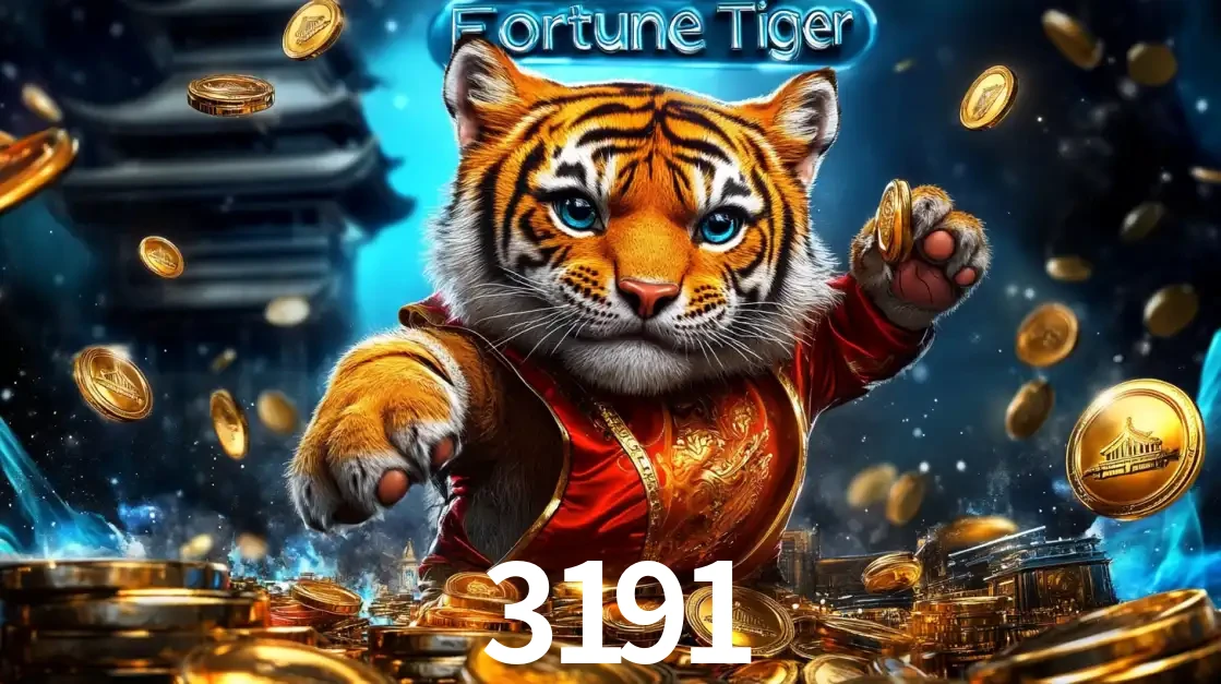 Imagem promocional do jogo de slot Fortune Tiger, com um tigre majestoso em traje tradicional cercado por uma fortuna em moedas de ouro, disponível agora no cassino 3191.